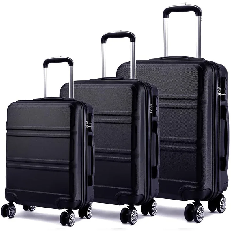 Set di valigie da 3 pezzi con ruota girevole Trolley giapponese Casual valigia da 20/24/28 pollici valigia in ABS