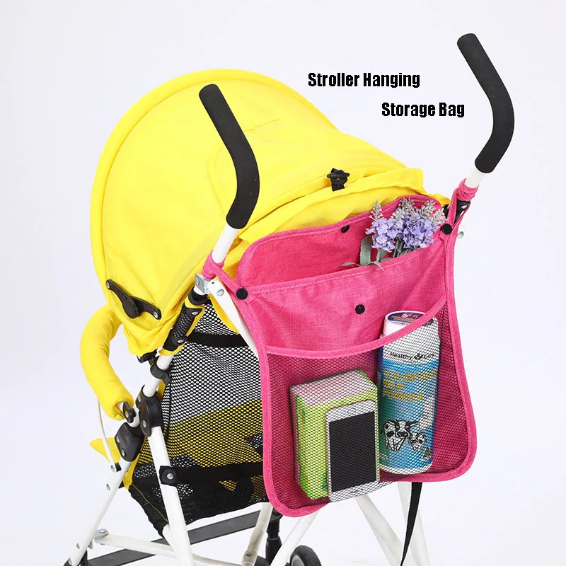 Universal Baby Stroller Bag Detachable Net Mesh Hanging Bag For Stroller Caddy Trolley Organizer Diaper Bag Stroller Accessories