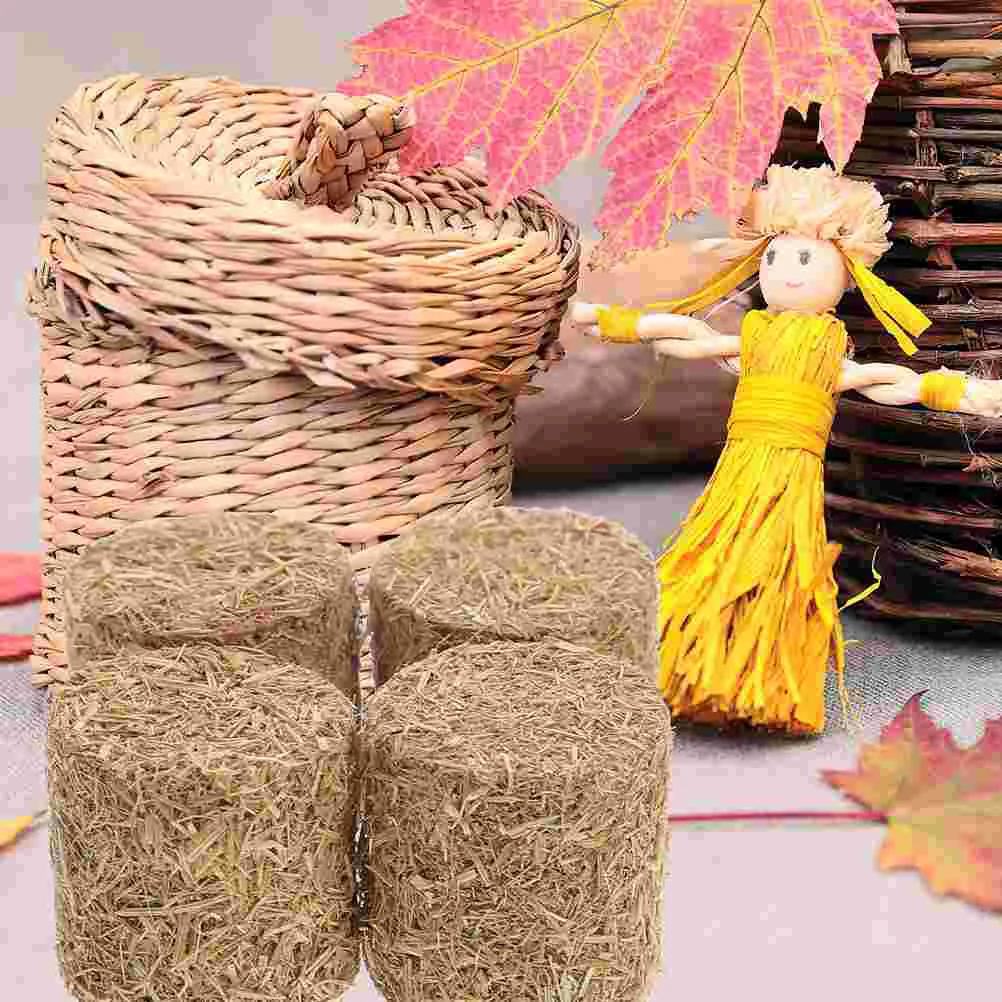 12 Pcs Outdoor Ornaments Mini Haystack Model Decoration Decorative House Tiny Miniature Decorations