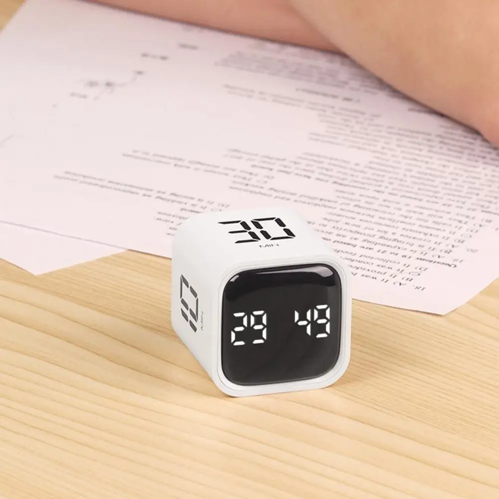 Pocket sized Timer Portable Timer Efficient Time Management Tool Dual Mode Sensor Cube Timer with Led for Productivity