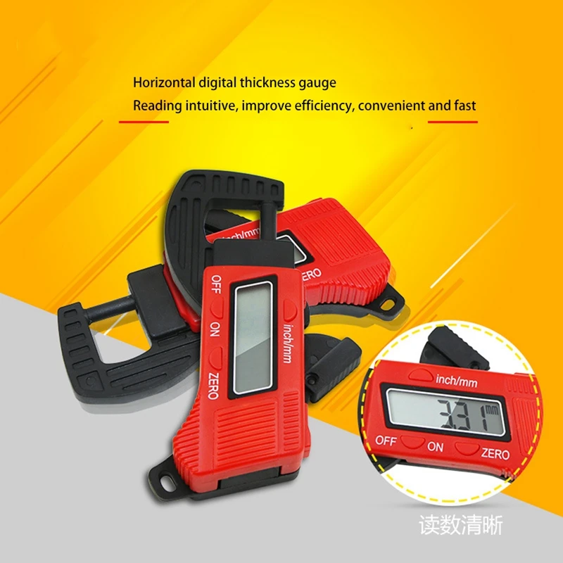 0-12.7Mm Plastic Carbon Fiber Composites Digital Thickness Caliper Micrometer Gauge