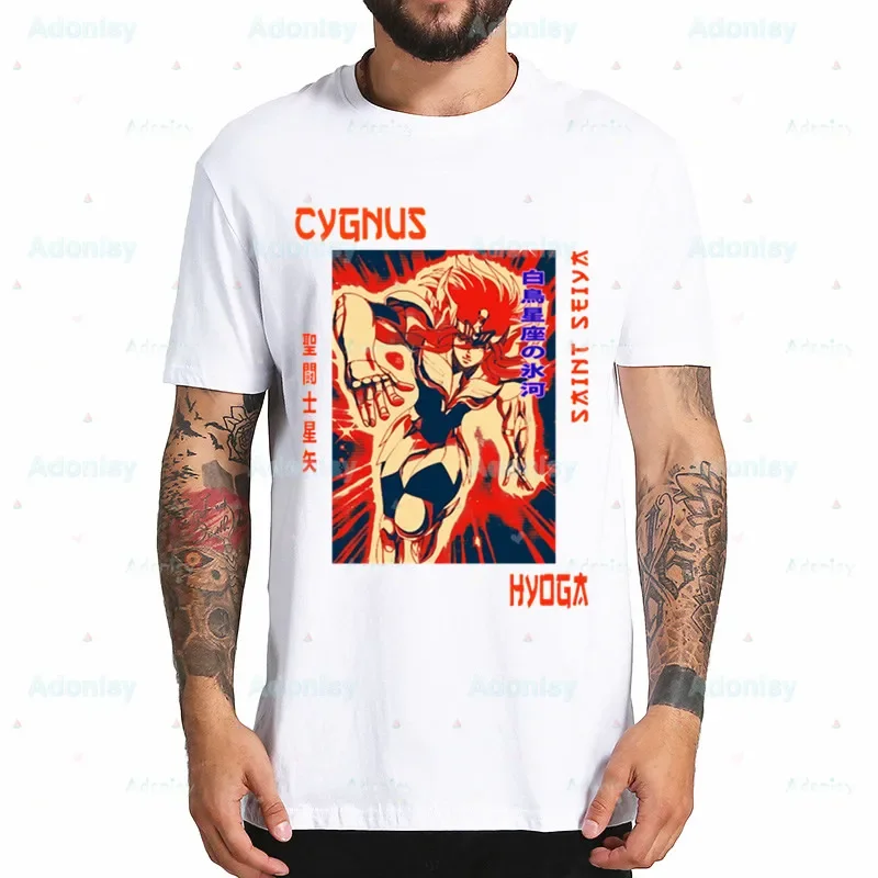 Saint Seiya T-Shirt Men Unisex Anime Cartoon Design Men Knights of The Zodiac Seya Anime Top Tee Shirt Summer Short Sleeve Style