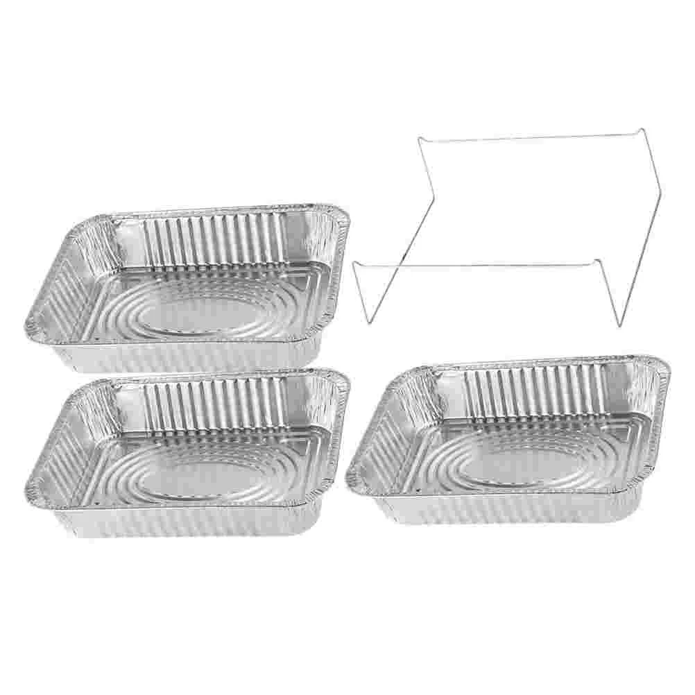 

4 Pcs BBQ Tray Warming Grilled Fish Barbecue Pan Aluminum Foil Tin Roaster Pans