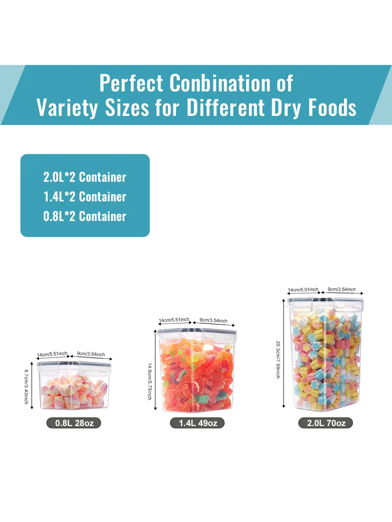 6pcs Airtight storage bins, multi-purpose leak-proof and reusable food storage jars, portable and stackable food airtight bins f