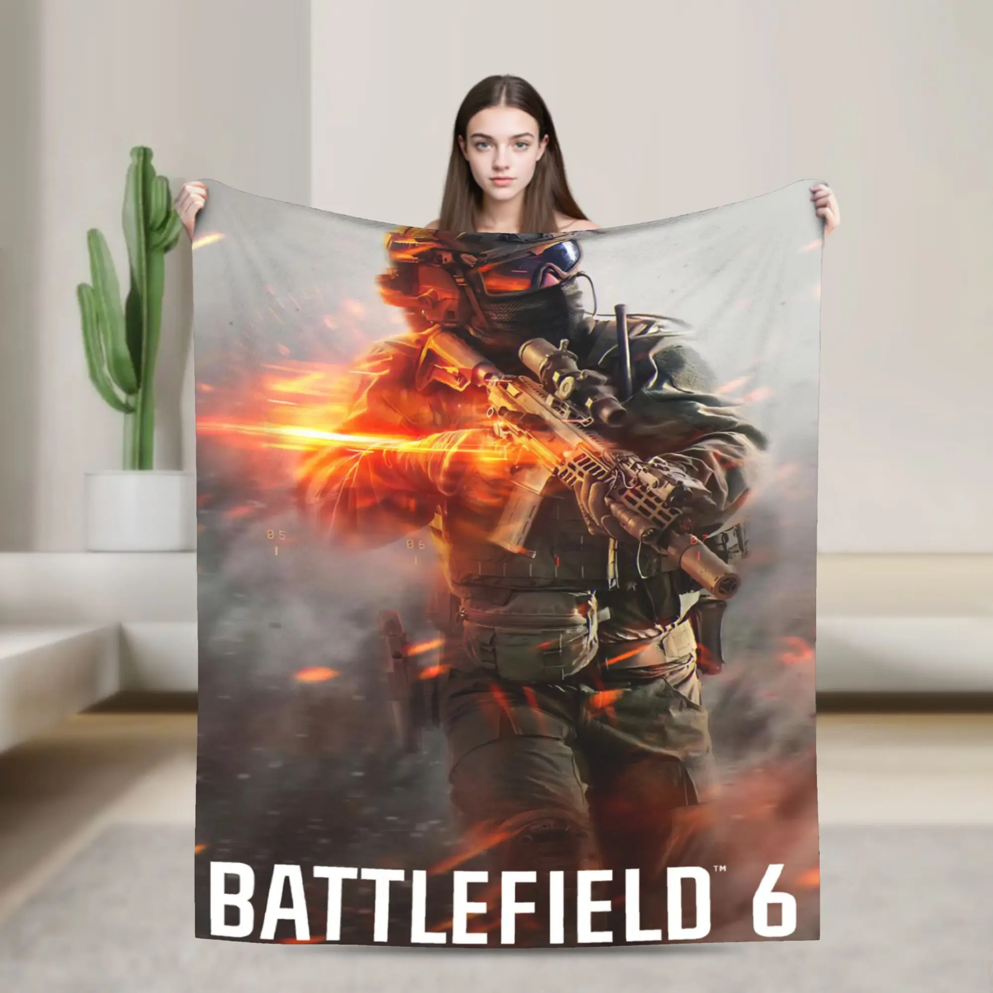 Battlefield 6 Funny Games Blanket Multi-size Super Soft Cozy  Throw Blankets for Sofa Couch and Bed