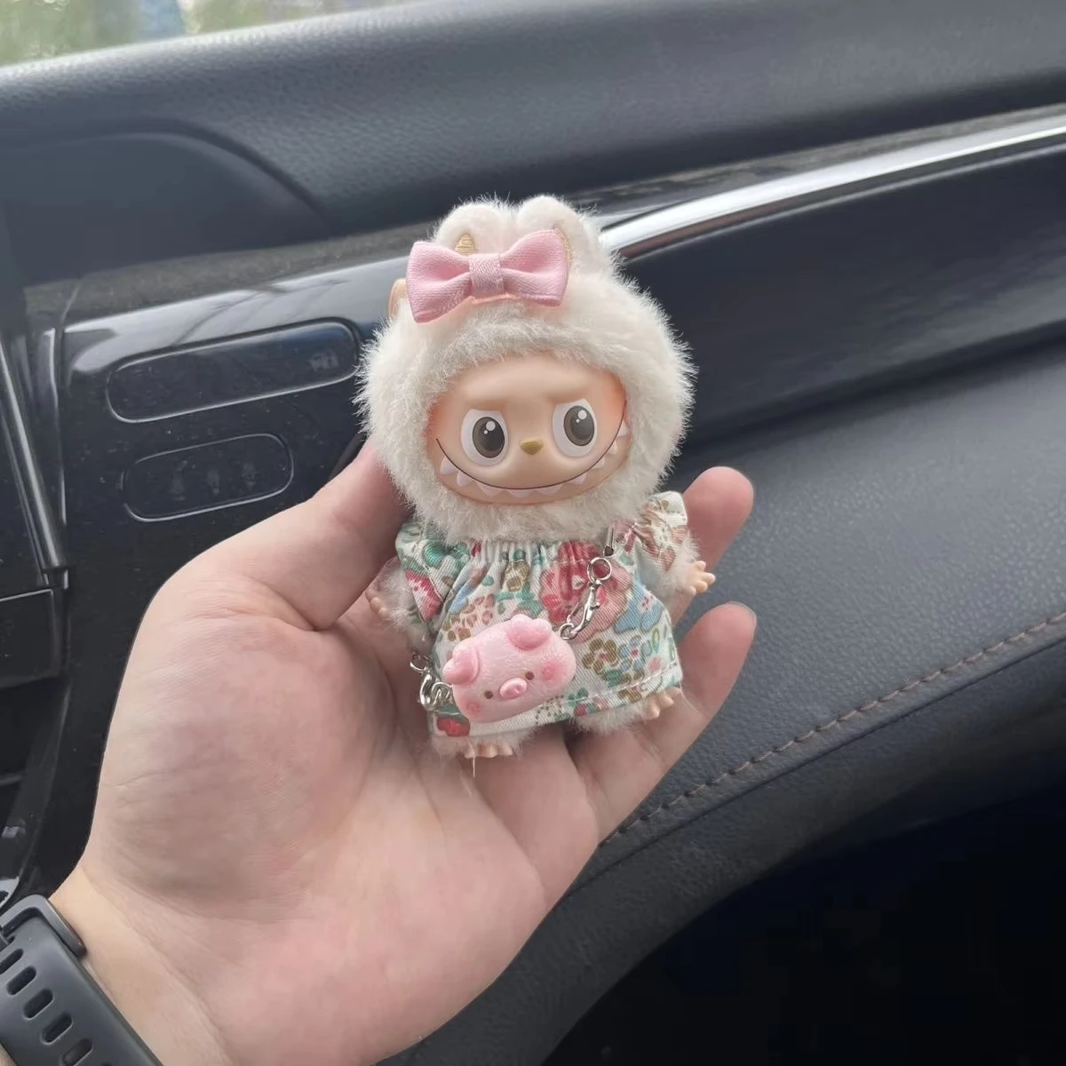 Para mini labubu 4.0 pinos para roupas de amor 3 peças conjunto de saia floral roupas de boneca acessórios labubu