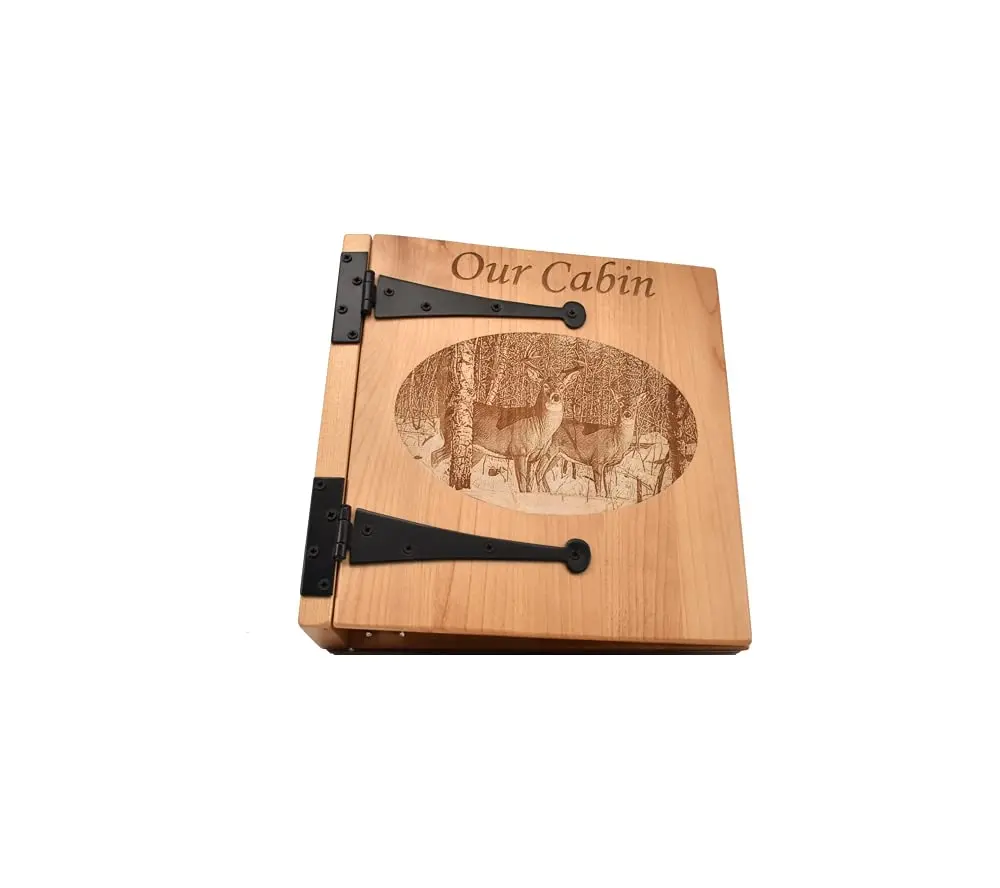 Personalized 3 Ring Photo Album - Custom Engraved Cabin