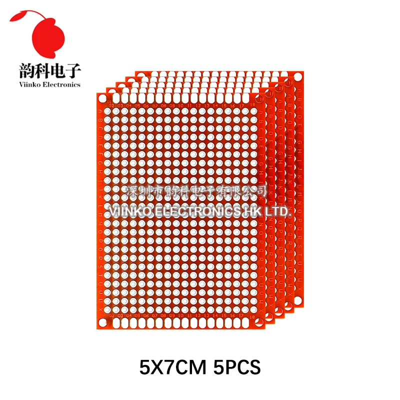 5PCS PCB Protoboard Red Double Side Prototype Board 2x8cm 3x7cm 4x6cm 5x7cm 7x9cm Printed Circuit Boards DIY Electronic Kit