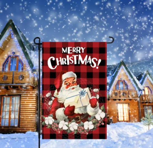 12x18 Garden Flag Sublimation , Christmas, Digital , Merry Christmas Santa AAL HHM WZZ yyi