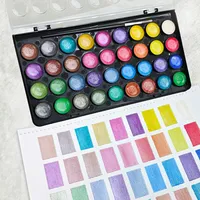 Portable Plastic box Solid Watercolor Paint 16/36 Colors Pigment Professional Watercolor Painting Supplie Art Tool Set