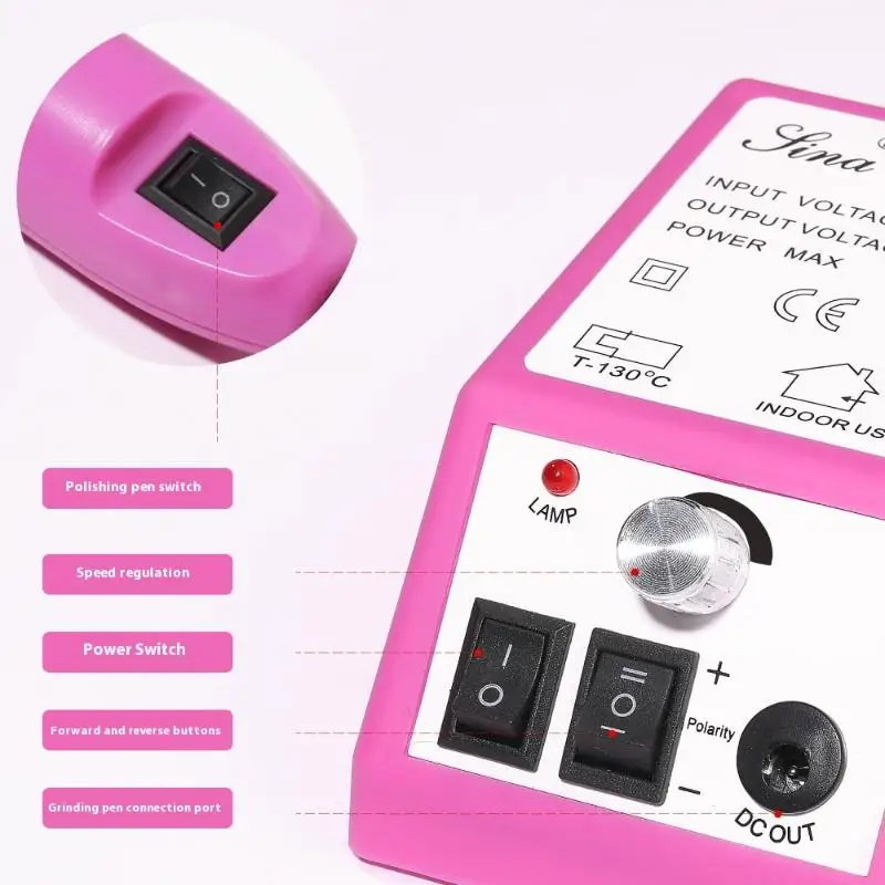 

【O】Portable Nail Drill Machine Electric Manicure Nail Polishing Head Kit For Gel Polish Professional Manicure Tool Salon