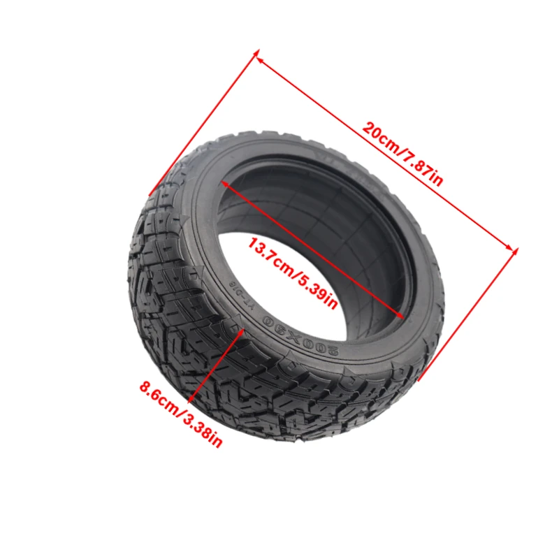 200x90mm Solid Non-Pneumatic Tire for Electric Scooter, Puncture-Proof Flat-Free Rubber Tyre