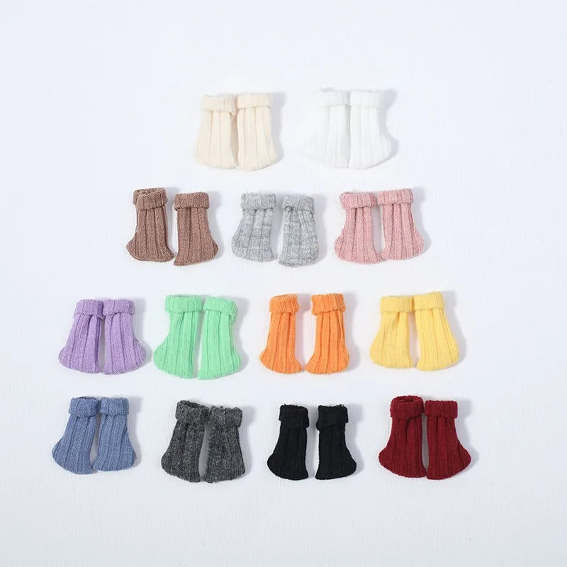Ob11 Doll Socks with Threaded Edges Molly Short Socks