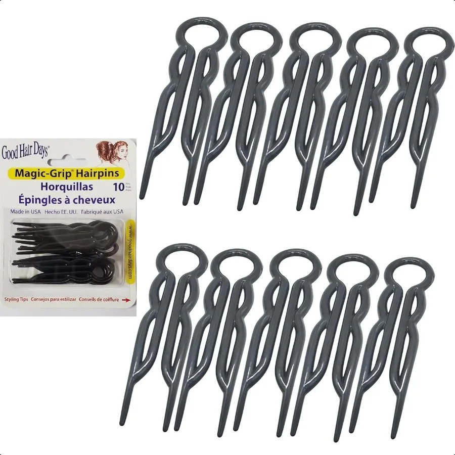 

Hair Pins 2 1 2 Plastic Ushaped Magic Grip Hairpins Strong Durable Pins For Fine Thick Long Hair Styling Accories Black Set of