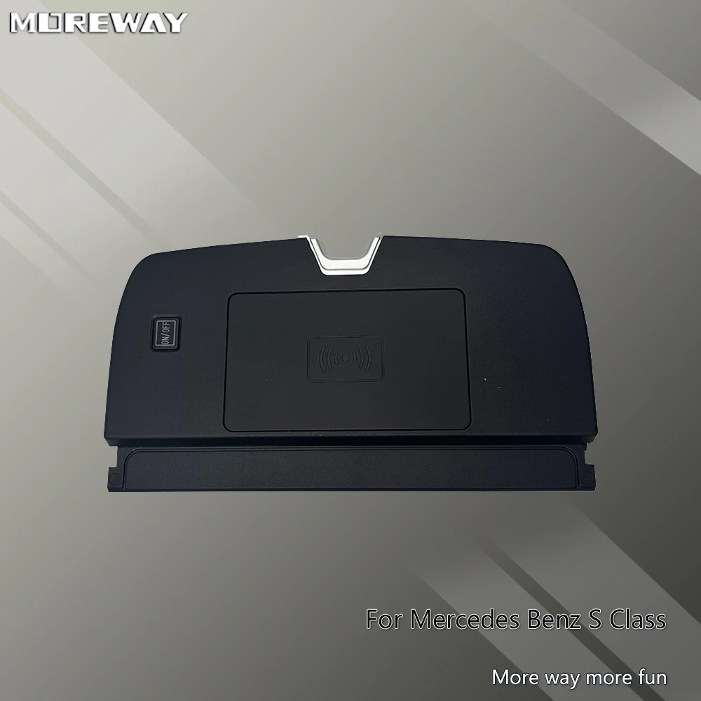 Carregador sem fio para Mercedes Benz Classe S W222, placa de carregamento rápido para celular, adaptador, acessórios de modificação interior.