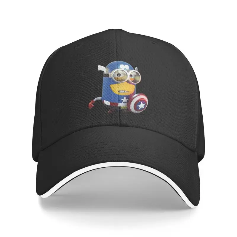 Custom M-Minions Cartoon Captain Shield Baseball Cap for Men Women Adjustable Dad Hat