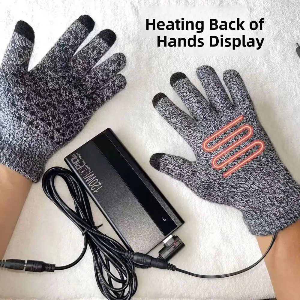 Creative Thickened USB Heated Gloves Touchscreen Adjustable Electric Heating Gloves Reusable Non-Slip Touchscreen Gloves Winter