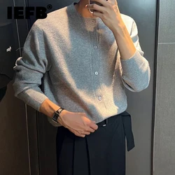 IEFB Men's Cardigan Long Sleeve Knitted Sweatshirts Autumn New Korean Style Fashion High Grade Sweater Loose Casual Coat 9C1648