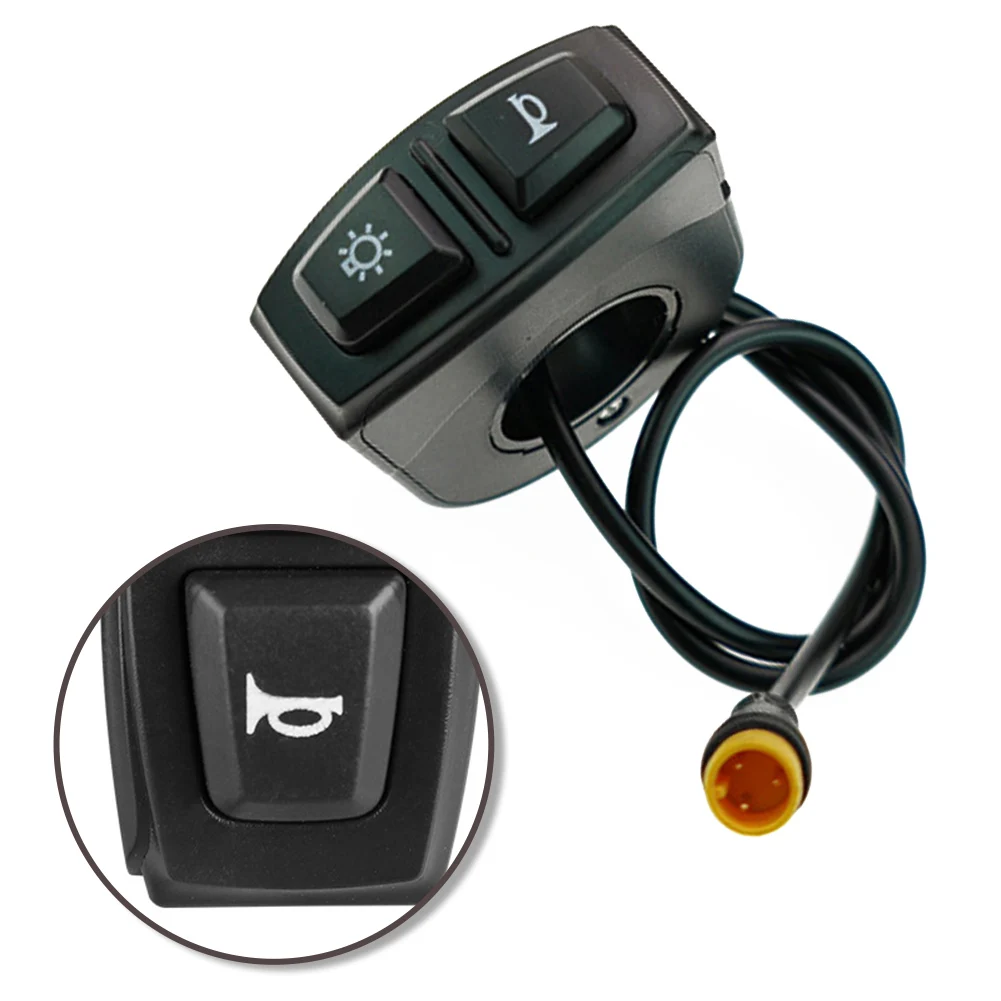 Interruptor 2 en 1 para Vehículo Eléctrico y Bicicleta Eléctrica, Interruptor de Faro y Altavoz para Bicicleta Eléctrica, Interruptor de Control