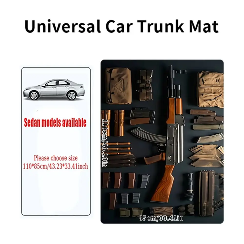 1pcs Gun Kit Print Car Trunk Mat Universal Durable Cargo Liner Easy Clean All-Season Auto Liner Interior Accessories For SUVs view 5