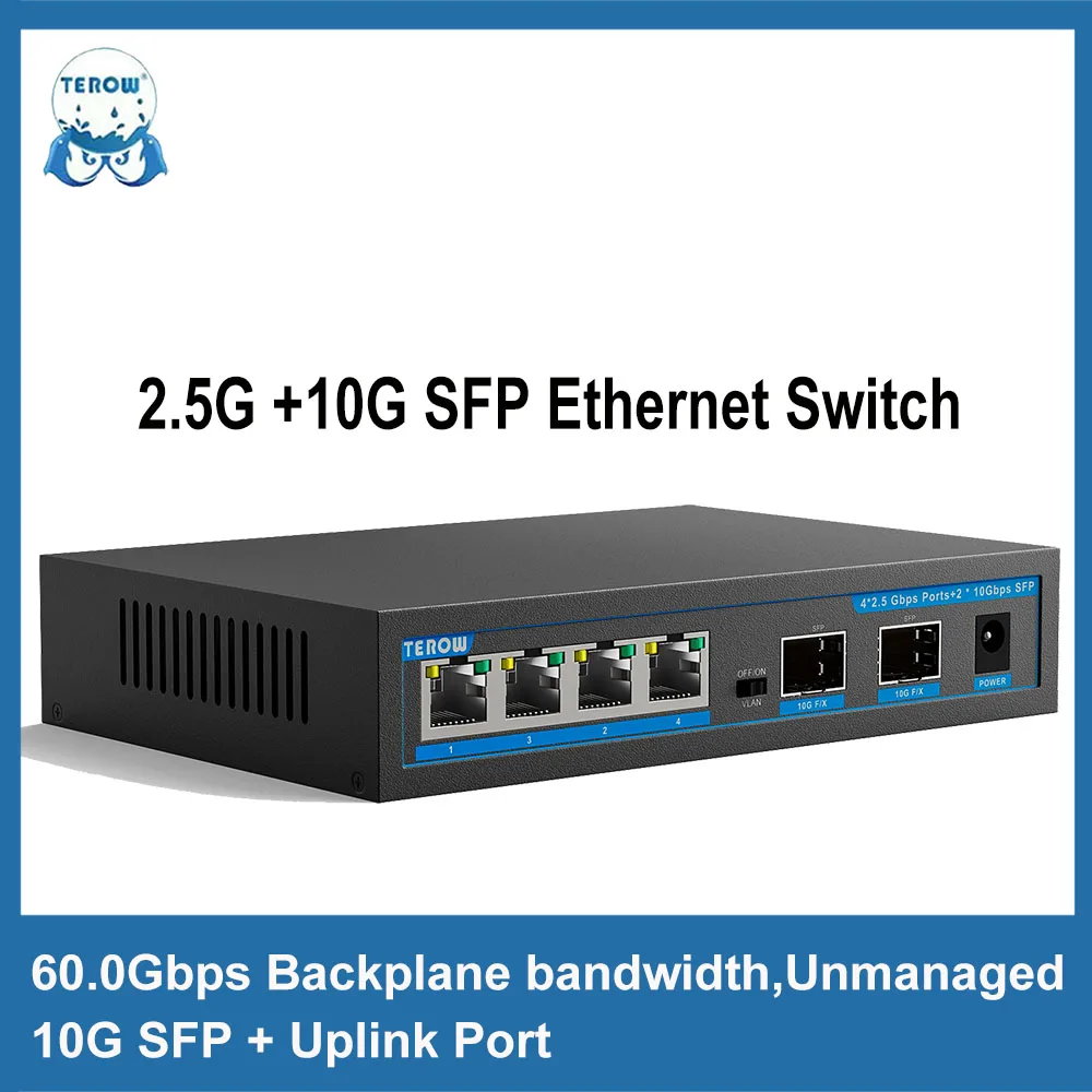 Imagem -01 - Terow-switch de Rede Ethernet 2.5 Gbase-t 2500mbps 2500mbps Portas Rj45 Portas 10g Sfp terow switch de rede ethernet 25 gbase t 2500mbps 2500mbps portas rj45 portas 10g sfp 01