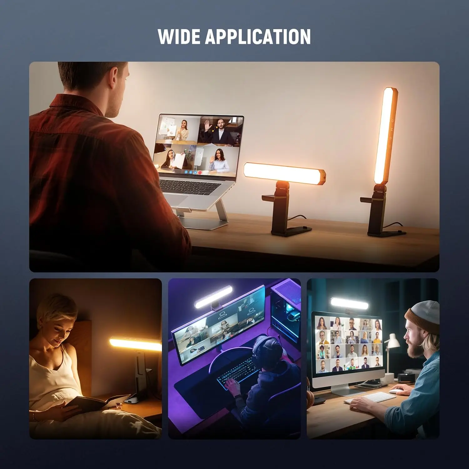 شريط إضاءة شاشة NEEWER Basics 6 وات مع حامل/جهاز تحكم عن بعد/لمس، مصباح مكتبي LED ثنائي اللون قابل للتعتيم لمؤتمر الفيديو