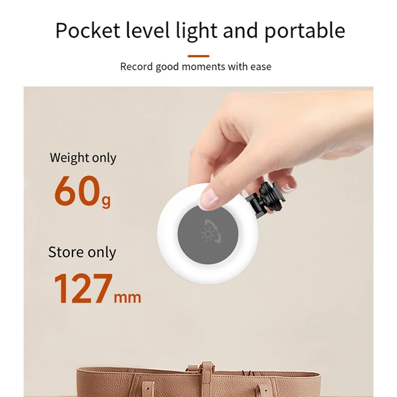 D07 Mobile Live Streaming Selfie Beauty Circular Fill Light Rechargeable Camera Hot Boot Buckle Light,Black