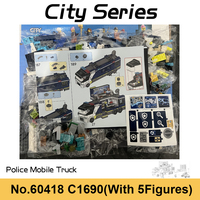 687pcs City Series Police Mobile Car Building Blocks Police Headquarters Base Truck Bricks Toys For Boys Children's Gifts