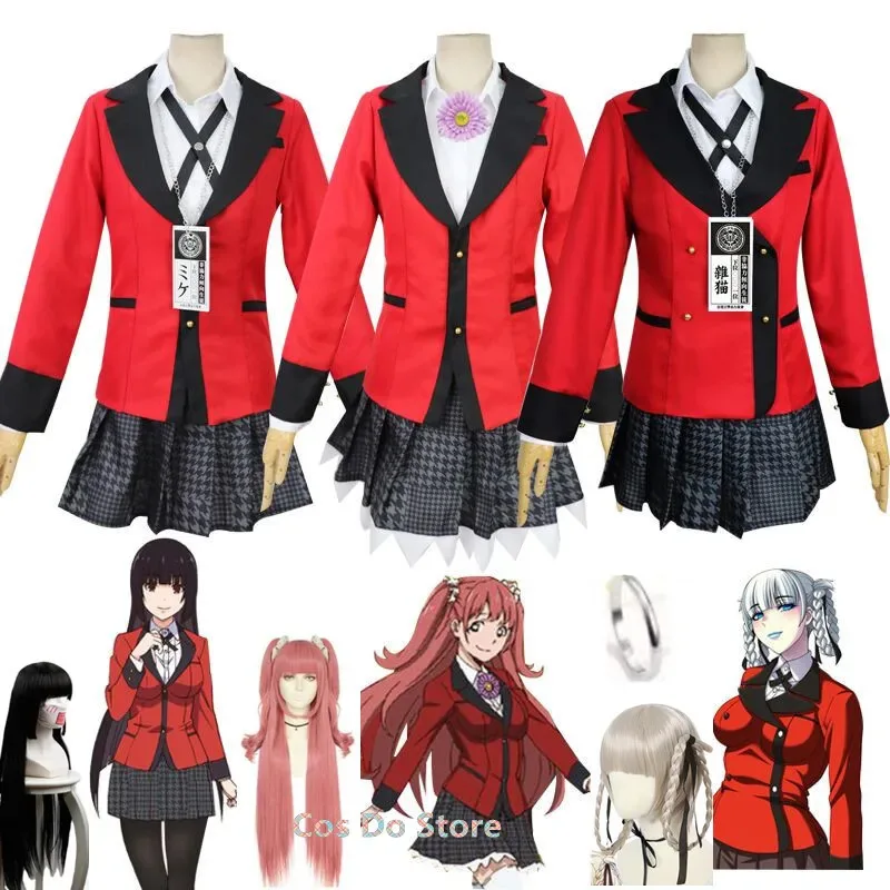 

Костюмы аниме Kakegurui Yumeko Kirari Momobami, униформа для косплея, японская школьная форма для девочек, костюмы