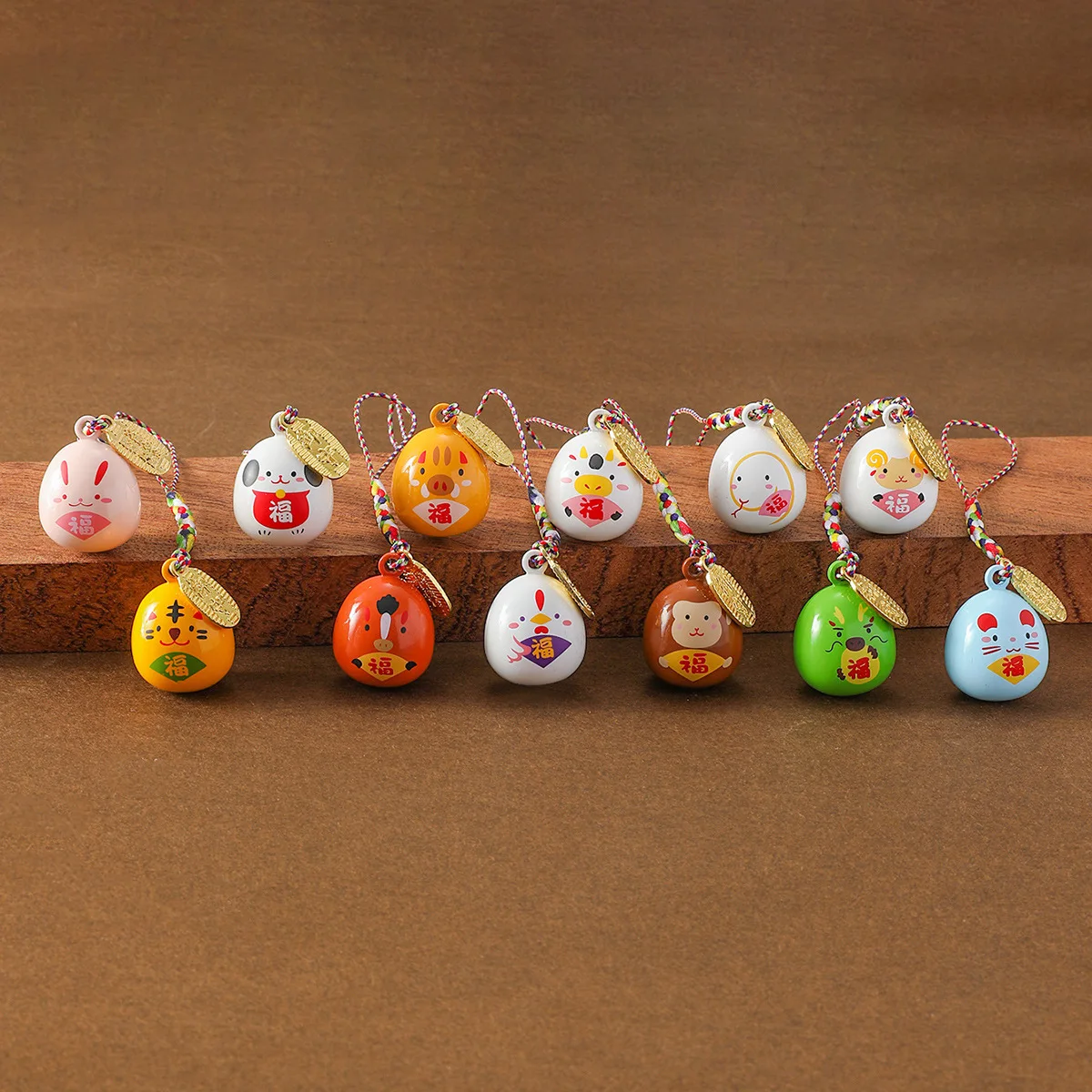 Japanese Asakusa Temple Zodiac Omamori Bell Charm - Mizuoto Wind Chime Pendant for Bag, Phone, Purse