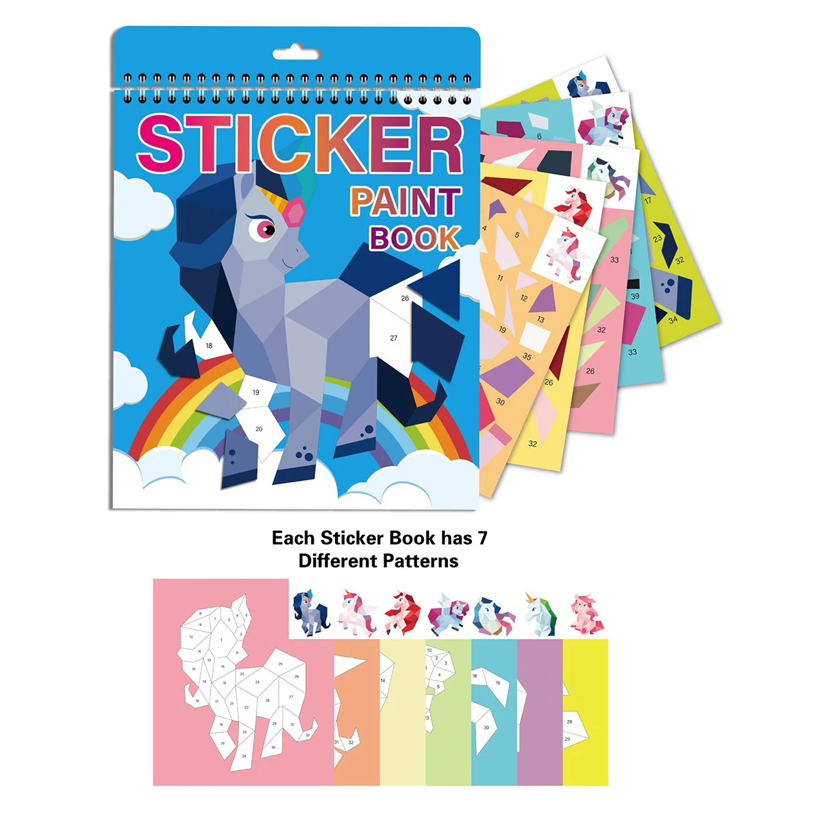 Adesivi Libro di pittura per bambini Libro di adesivi per cartoni animati incollato con i numeri Libro di adesivi puzzle per giochi cerebrali da viaggio Giocattolo educativo