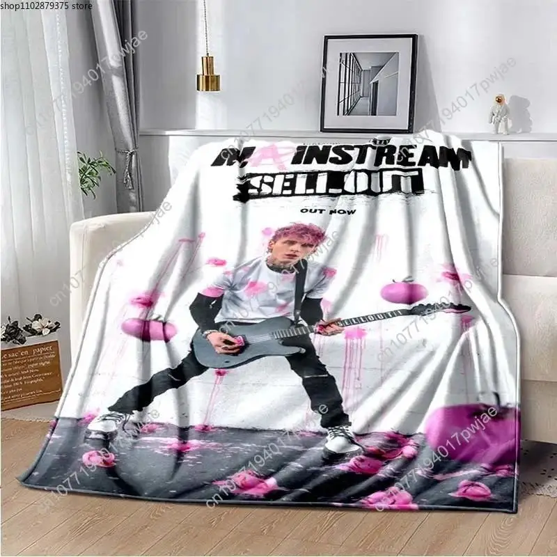 Machine Gun Kelly Poster Printed Blanket,rapper Music BlanketsSofa Bed Living Room Bedroom Throw Blanket Custom blankets