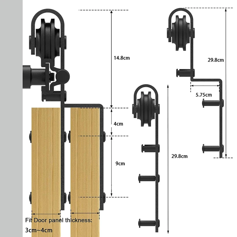 Imagem -03 - Tsmst Bypass Sliding Door Track Barn Door Hardware Kit Cloconjunto Rail Roller Acessório 6ft 66ft