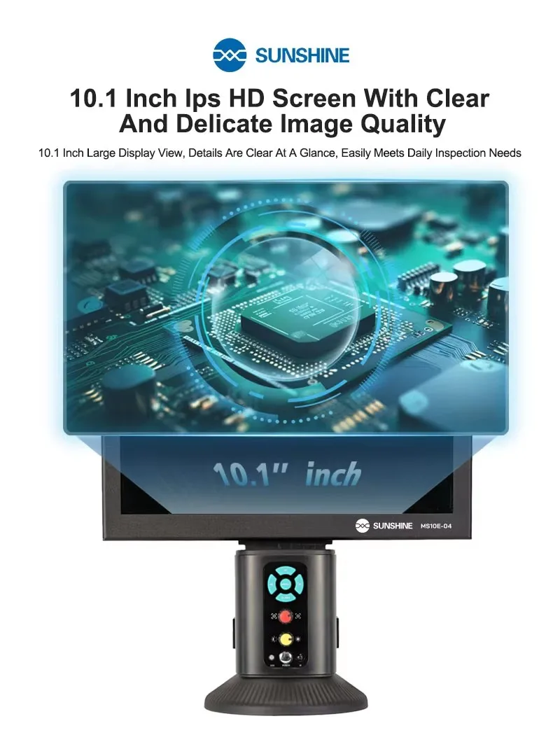 SUNSHINE MS10E-04 4k integrated HD Digital Microscope 10.1 Inch Can be connected to an External Monitor for Mobile Phone Repair