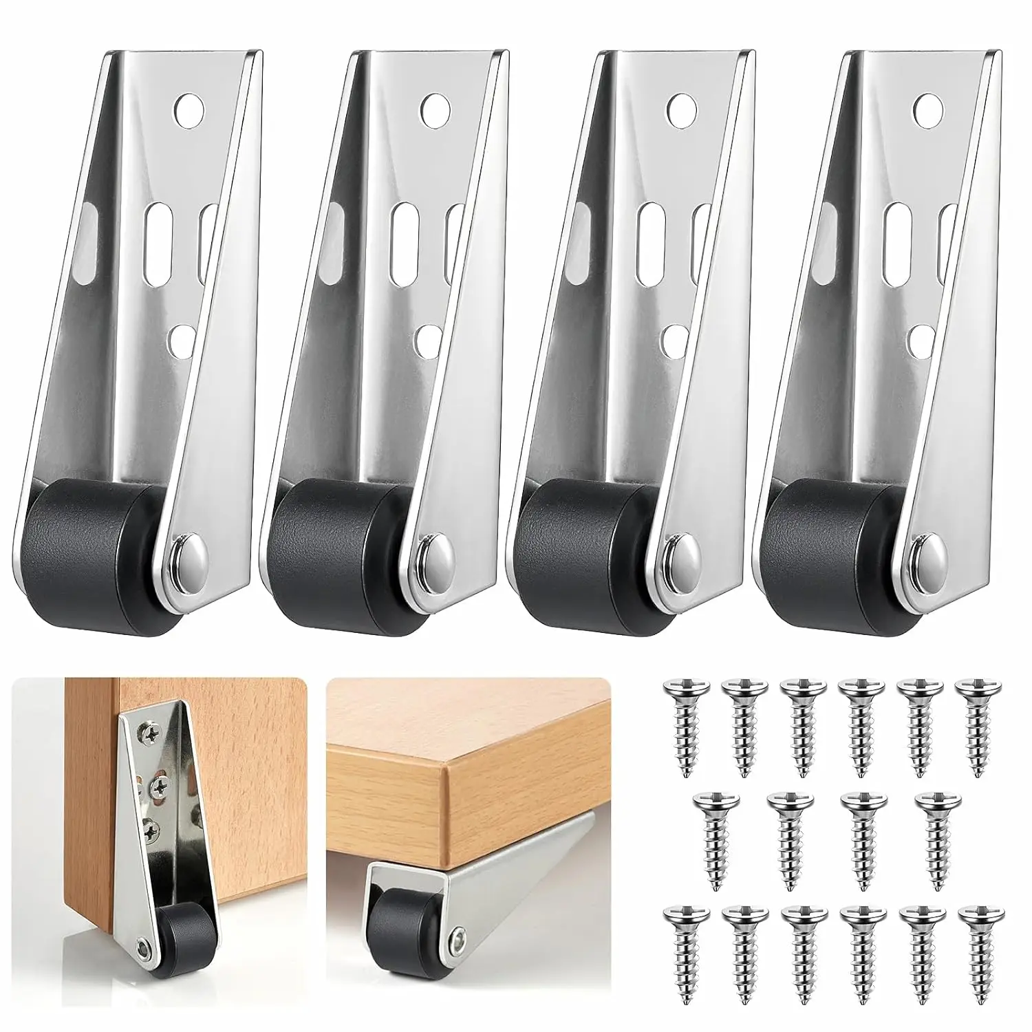 Door bottom wheel, simple fixed roller, table legs, mini mobile roller, furniture handling wheel, office chair wheel, with screw