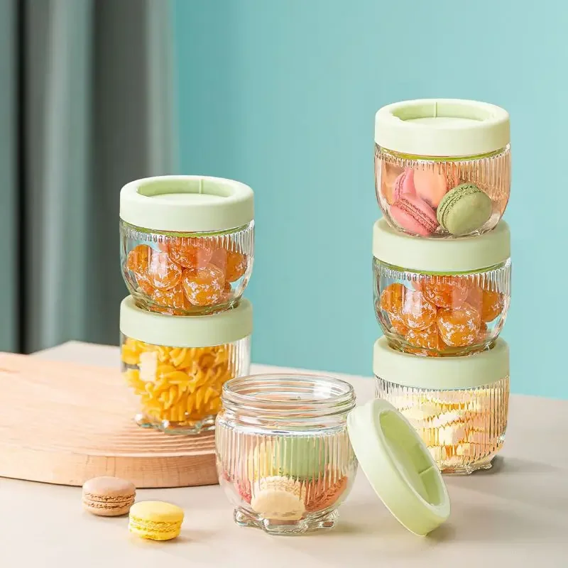 2023 New Glass Sealed Food Grade Bottle with Lid Home Pickled Pickle Canned Cat Claw Honey Storage Can Can Can be Assembled