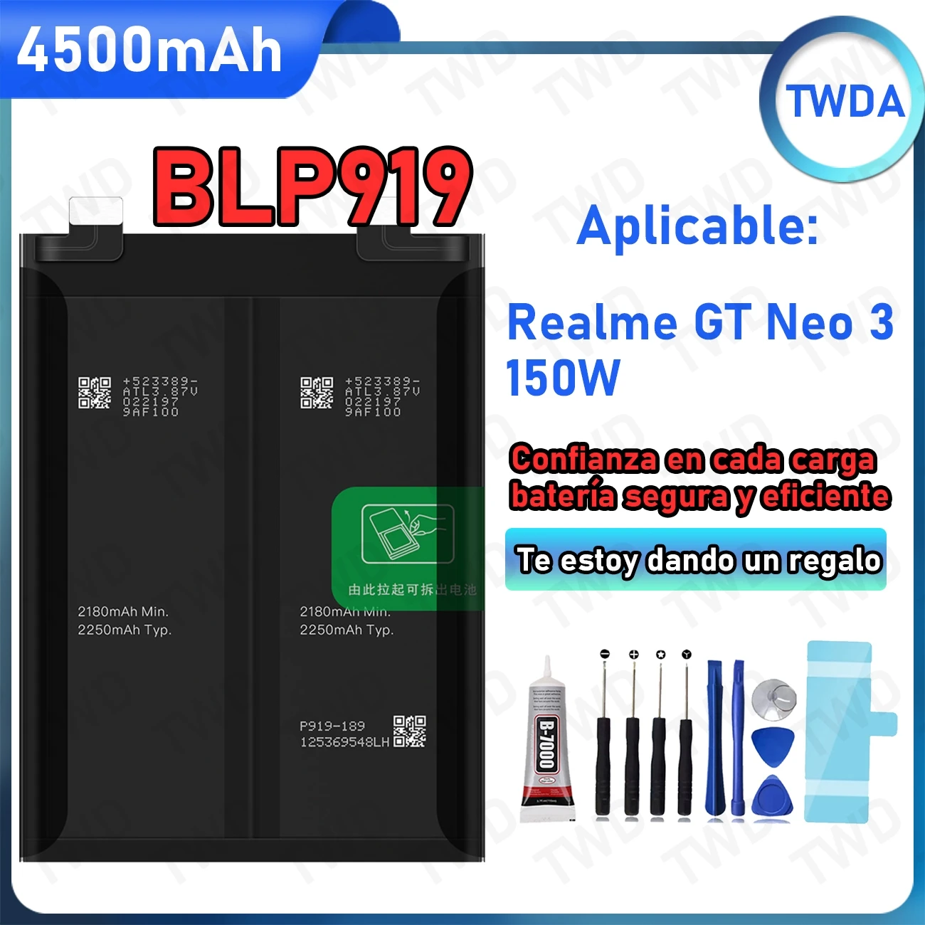 BLP919 Large capacity 4500mAh Battery For OPPO Realme GT Neo 3 150W Batteries New High Quanlity+Free Tools