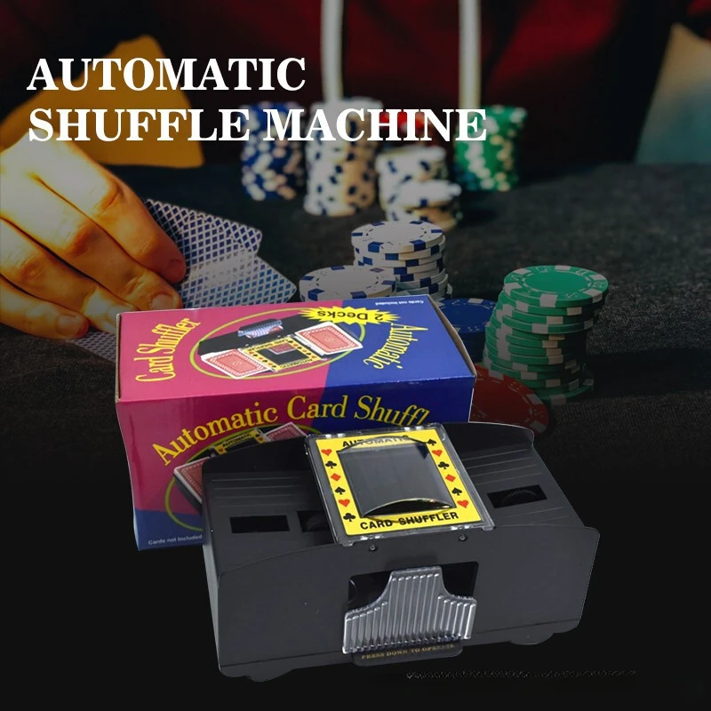 2/4 Decks Automatic Playing Card Shuffler Table Game Mixer Games Poker Sorter Machine Dispenser for Travel Home Cards Shuffler