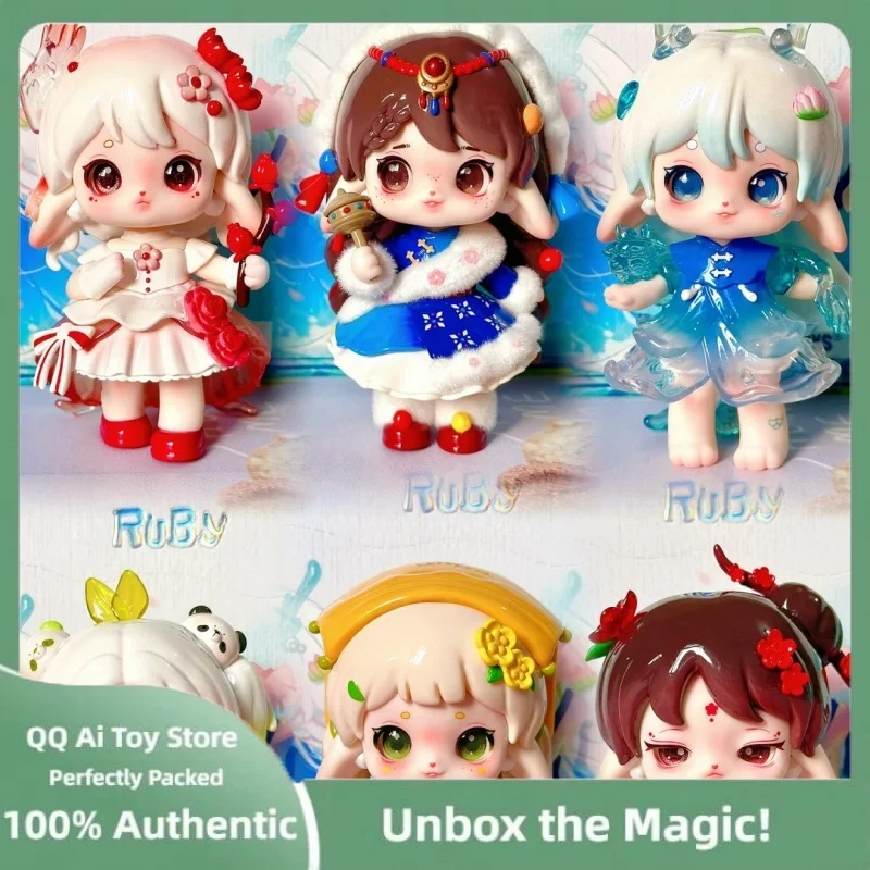 

Hot Original Ruby Tea Fairy Square Series Blind Box Toys Cute Anime Figure Model Dolls Birthday Gift Kawaii Collectible Ornament