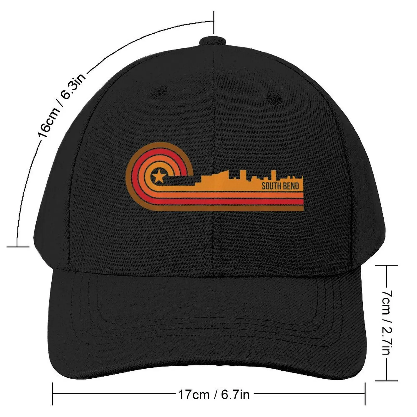 Retro South Bend Indiana Skyline Baseball Cap Golf Wear Golf Hat Dropshipping Hood Woman Hats Men's