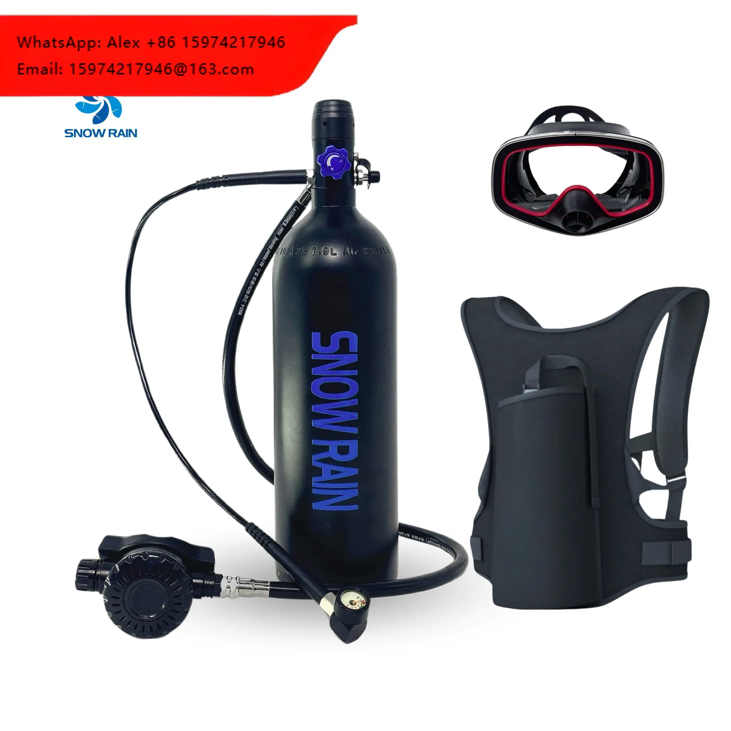 High Quality Mini Scuba Diving Tank 2L DOT Scuba Diving Sets Customizable Portable Scuba Diving Tank