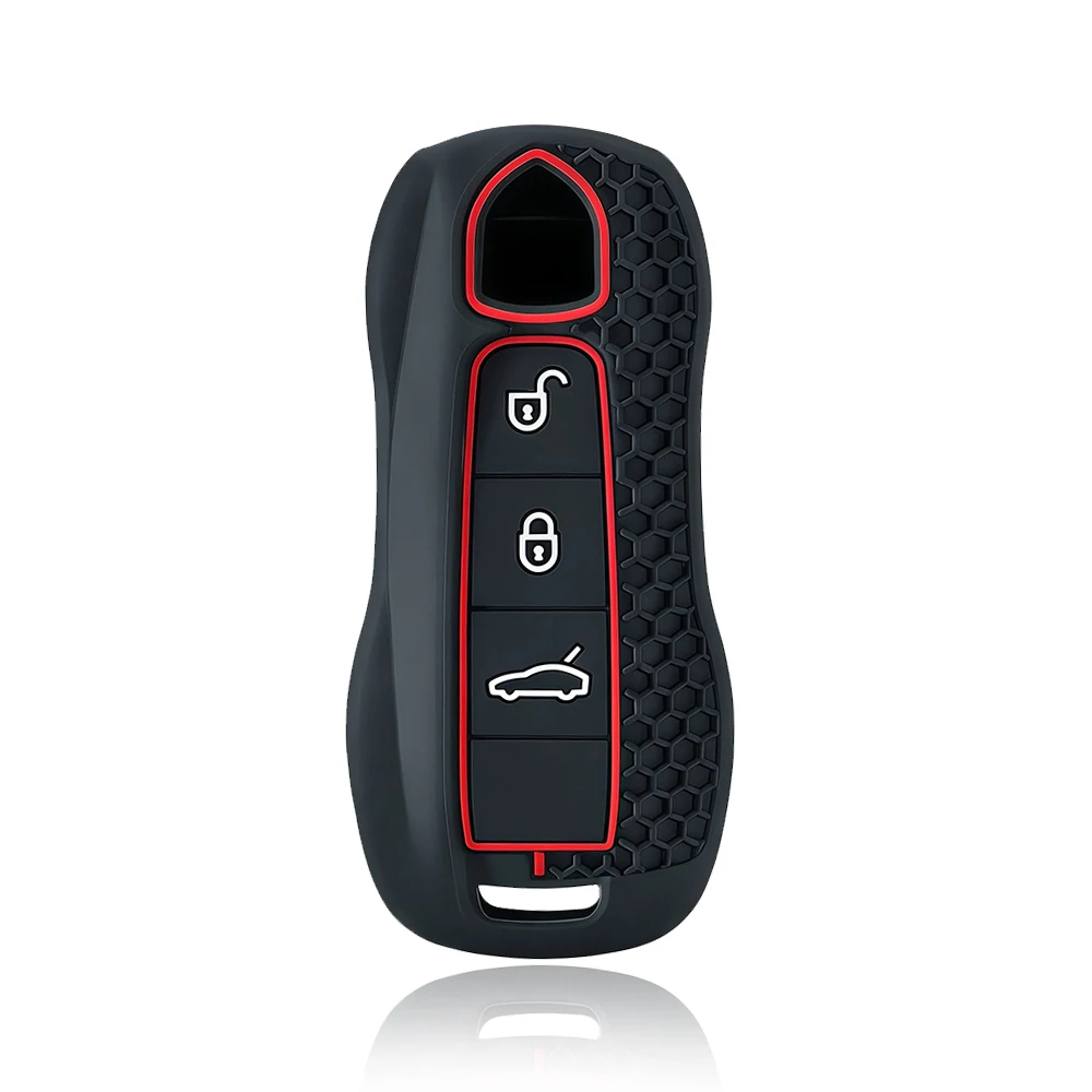 3 Buttons Car Remote Key Case Keychain for Porsche Panamera Cayenne 971 911 9YA Macan Boxster Spyder Carrera Cayman 970 981 991
