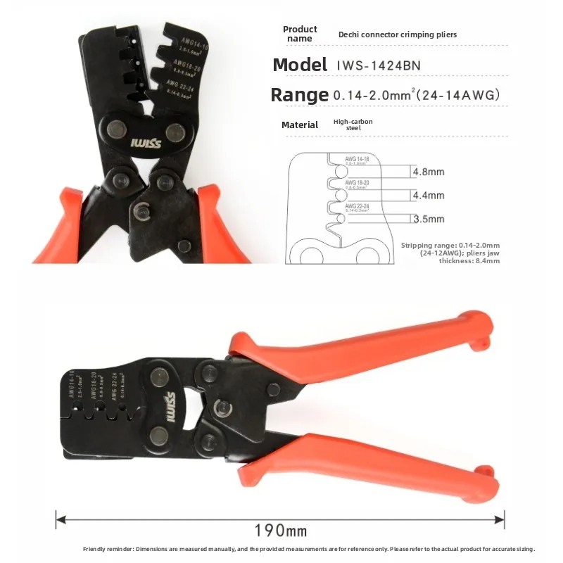 Deutsch Connector Crimping Plier, Automotive Waterproof Connector Crimper Hand Crimp Terminal