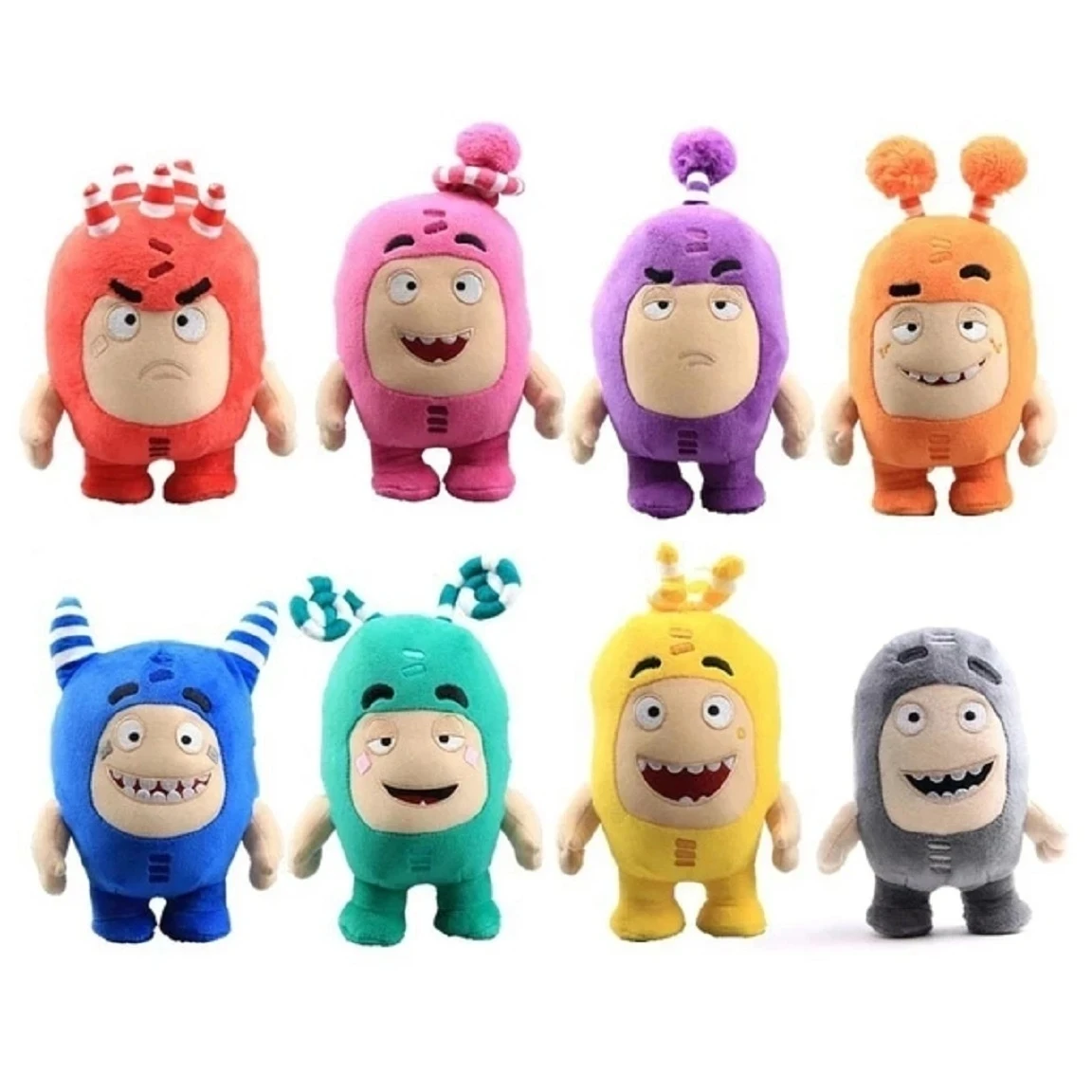 Oddbods-muñeco de peluche de dibujos animados para niños, 18CM de peluche de juguete, Jeff Newt Odd ZEE Bods, regalos de algodón PP, decoración del hogar, 8 unidades por lote