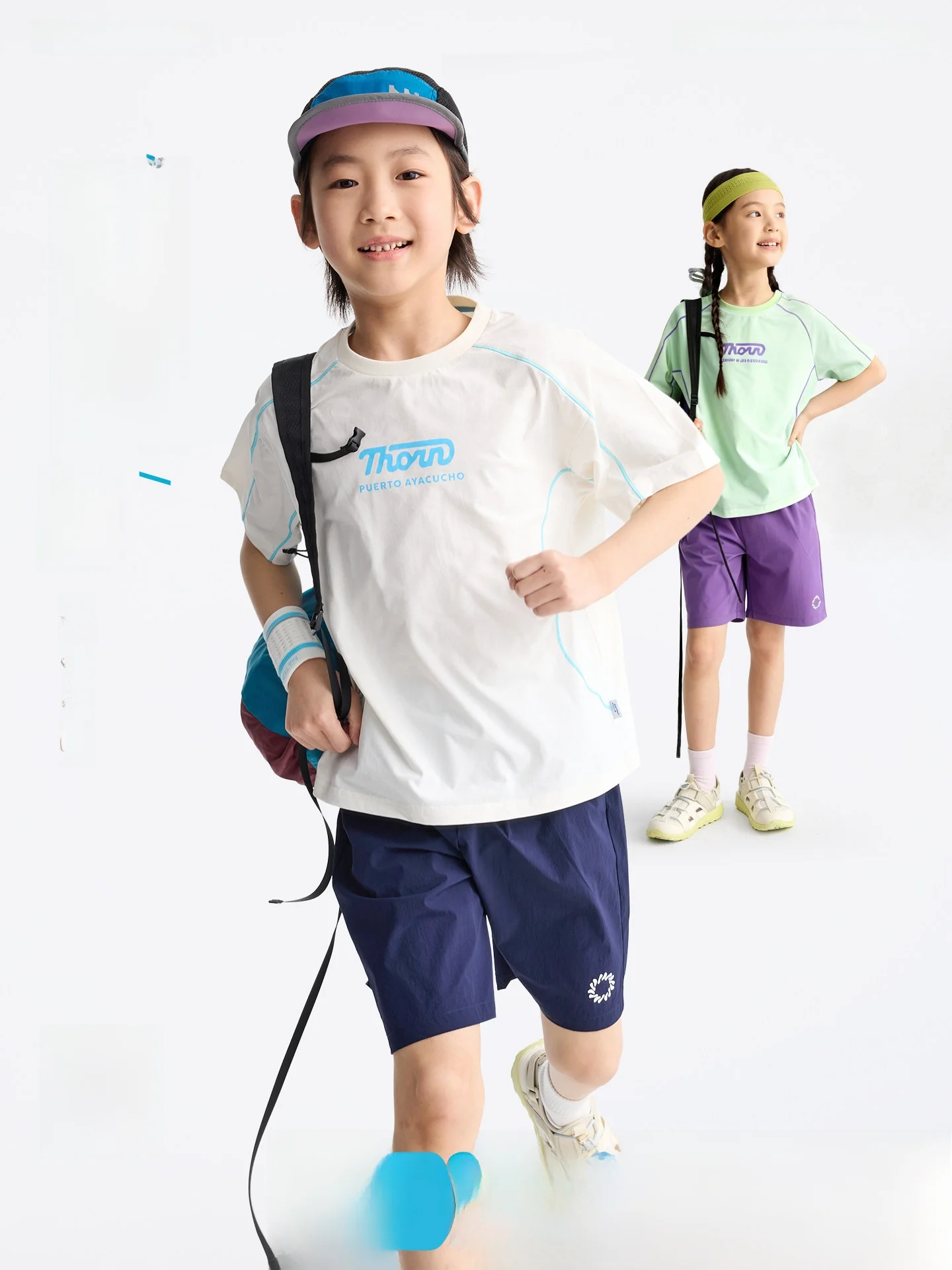 

Quick Dry Outdoor Children's Sportswear Set Short Sleeve Shorts Two-Piece Suit for Boys And Girls Summer Casual Polyester Fiber
