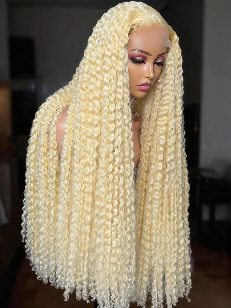 

Блондинка 613 Hd Парик фронтальной части шнурка 13x6 Парики из натуральных волос с глубокими волнами 40 дюймов Вьющийся парик фронта шнурка Бразильский для чернокожих женщин Плотность 250