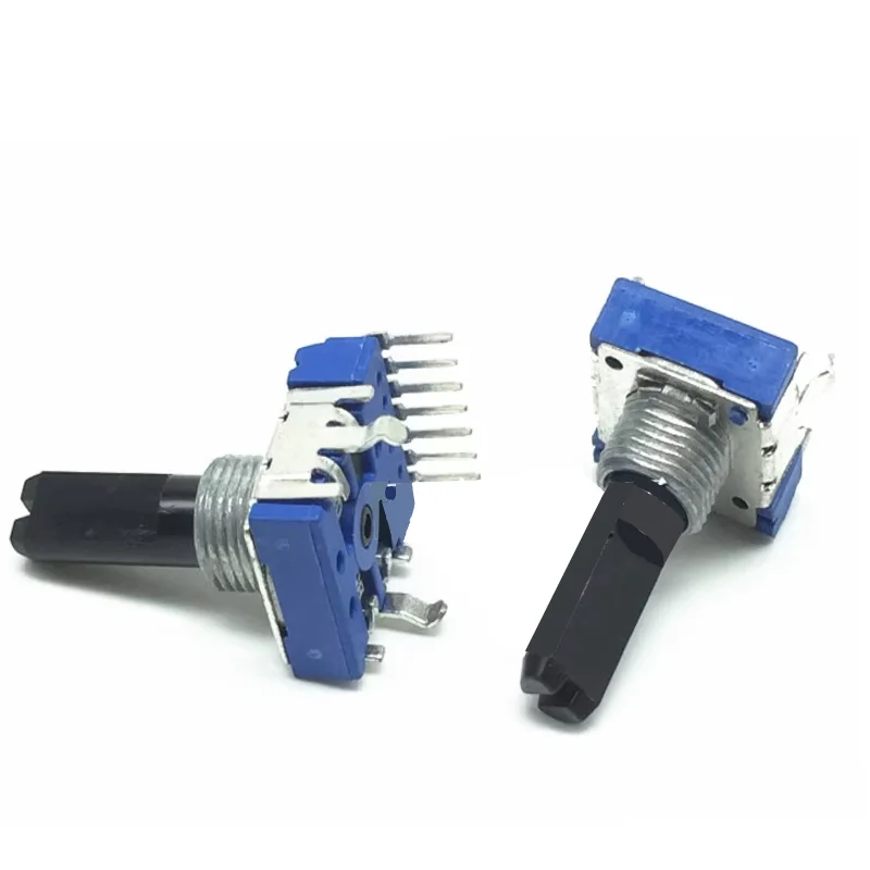 2pcs 7Pins RK14 Stereo Channel Vertical Rotary Potentiometer B500K B100K RK14 100K 50K Shaft Length 20mm