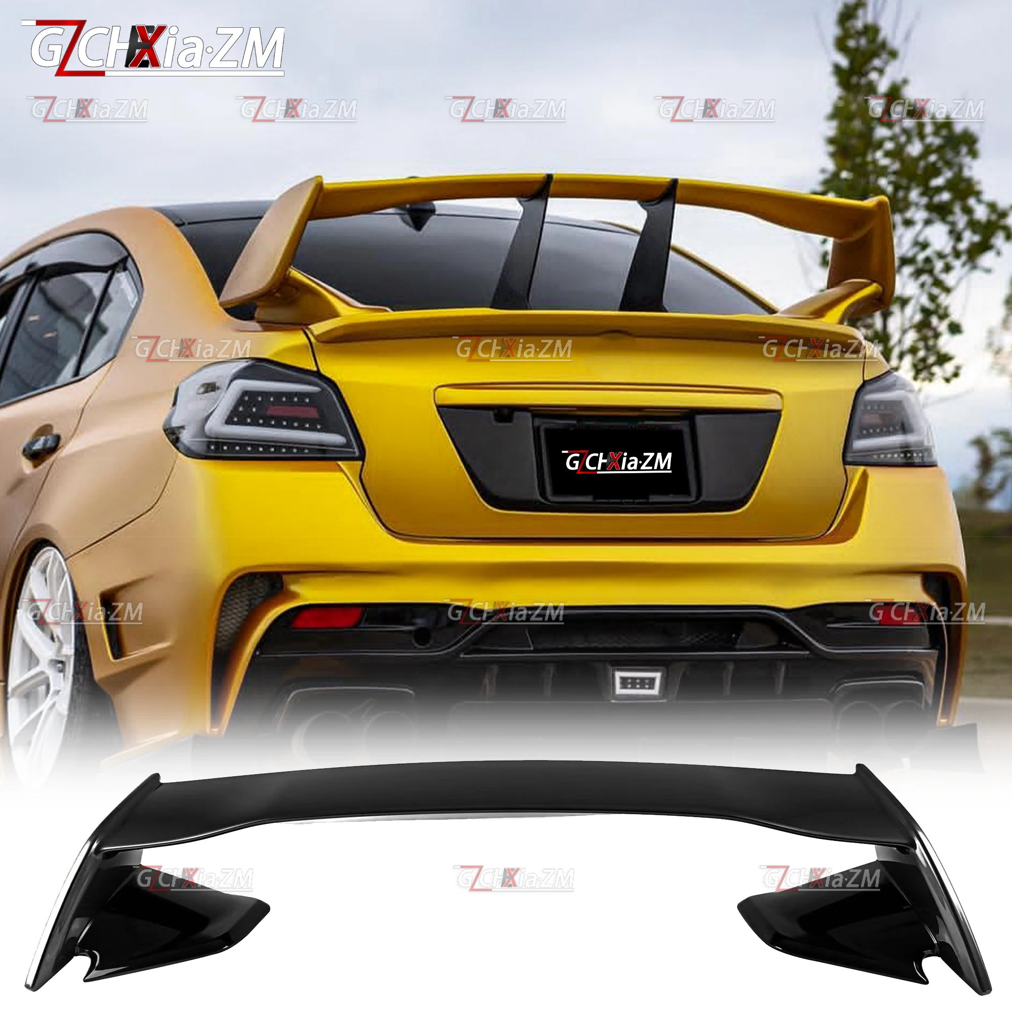 For Subaru Impreza WRX STI Sedan Rear Spoiler ABS Material Three-Stage Trunk Lid Decorative Cover Aerodynamic Kit Wing 2007-2019