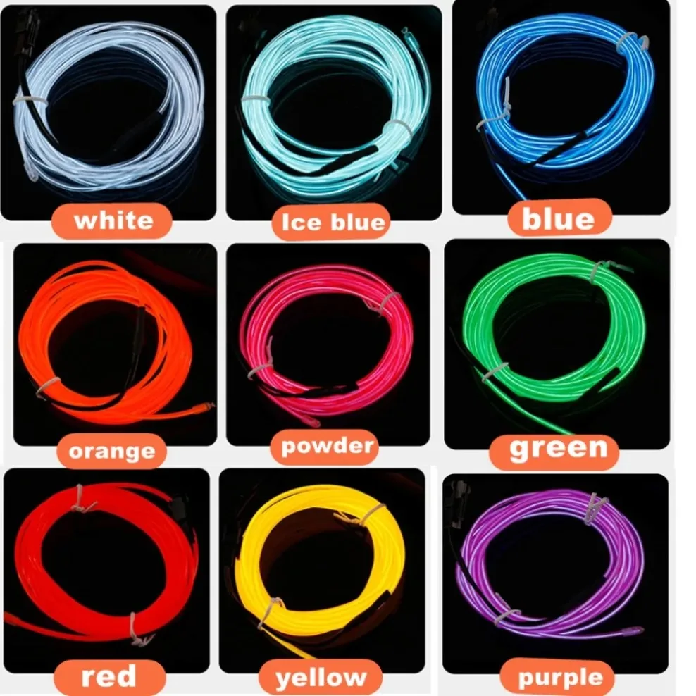 1M/2M/3M/4M/5M Flexible Neon Light EL Wire Led Neon Dance Party Atmosphere Decor Lamp RopeTube Waterproof Multicolor Led Strip