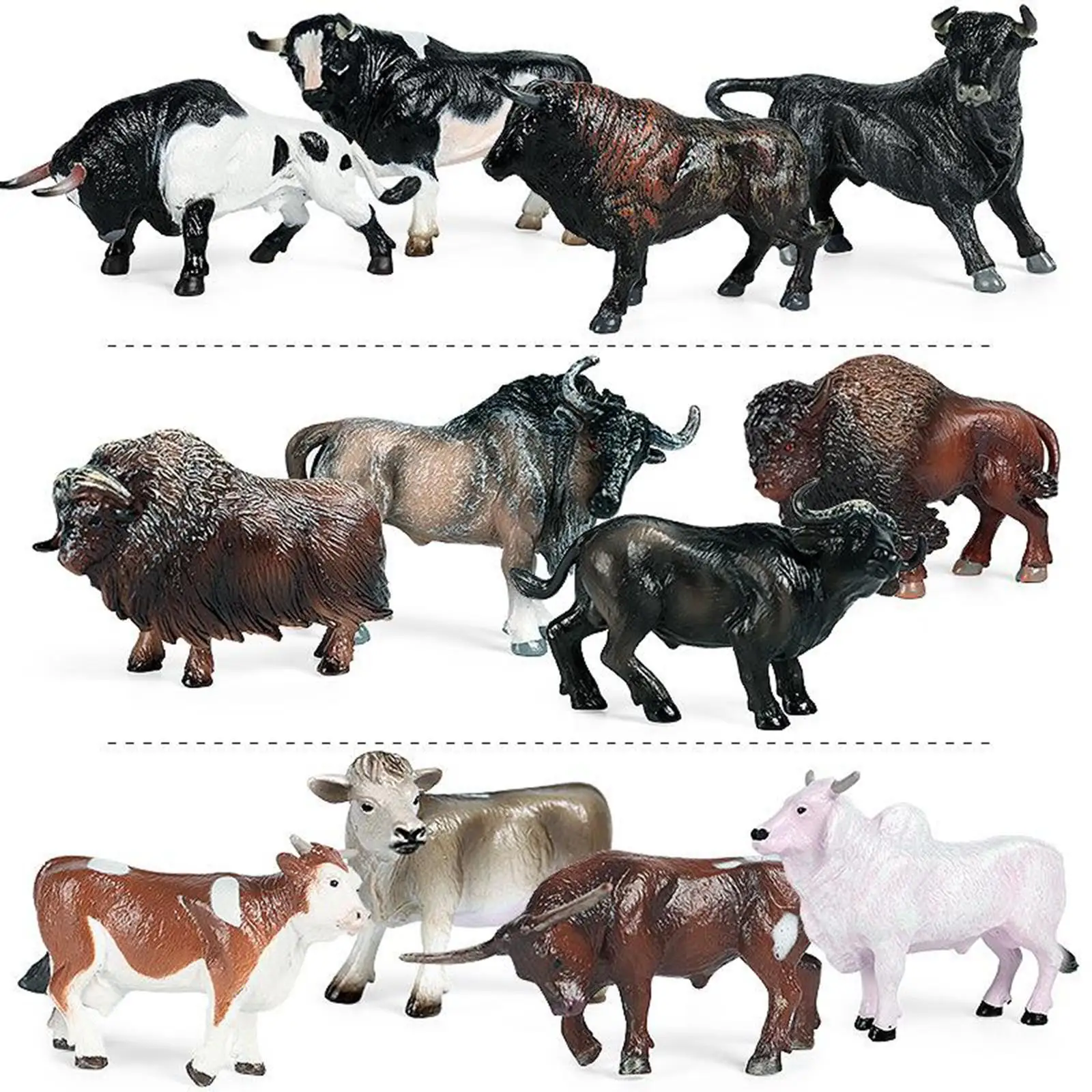 4pcs Cattle Figurine Simulated Bull Realistic Animals Cow Educational Figurine for Kids Ages 3-8